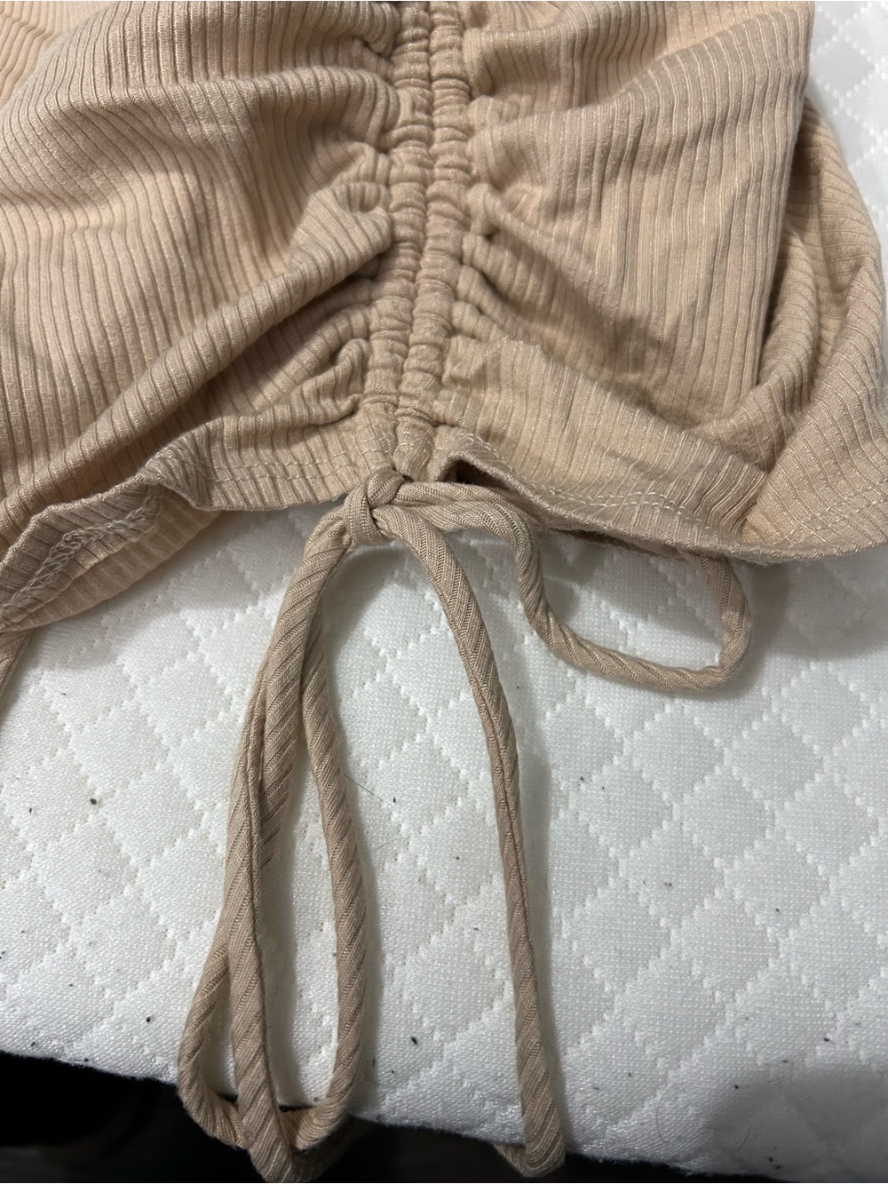 Windsor Beige Ribbed Mini Dress - Picture 3 of 5
